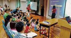 臺中市立圖書館清水分館用繪本破解孩子的情緒密碼。（ 臺中市立圖書館提供）