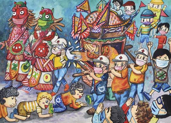 《一罩難求》場面描繪豐富，構圖堅實緊湊。